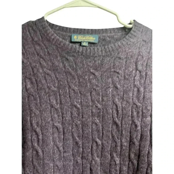 Brooks Brothers Lambswool Cable Crewneck Sweater Purple Medium Women's - Picture 3 of 7